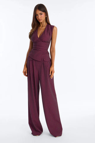 Locked In Pinstripe Pant Set