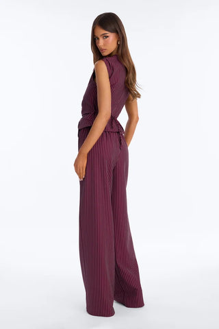 Locked In Pinstripe Pant Set