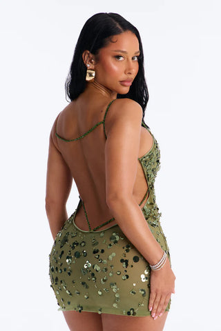 Sparkle Mesh Sequin Mini Dress