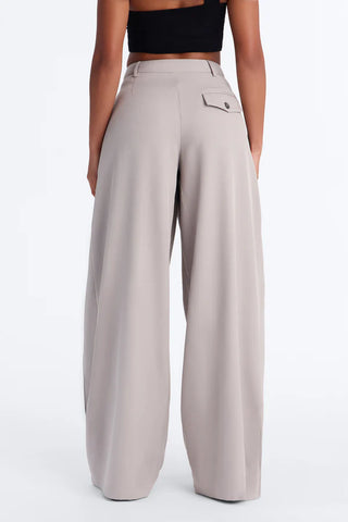 Margaret Solid Wide Leg Front Wrap Trouser Pant