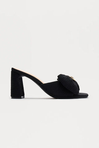 Suena Hardware Bow Mules - Black