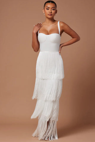 Faye Bandage Fringe Maxi Dress