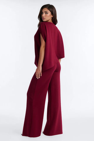 Alina One Shoulder Scuba Pant Set