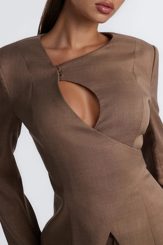 Ember Cutout Belted Wrap Front Blazer