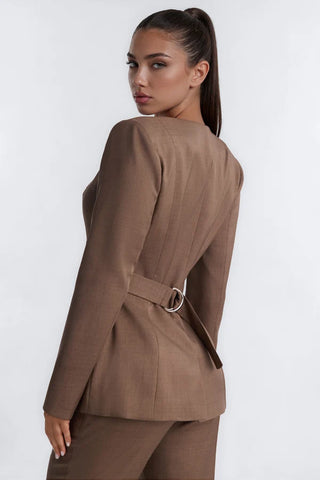 Ember Cutout Belted Wrap Front Blazer