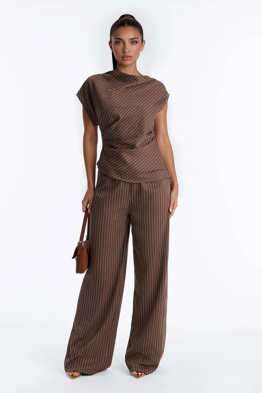 It's Been Handled Pinstripe Jumpsuit