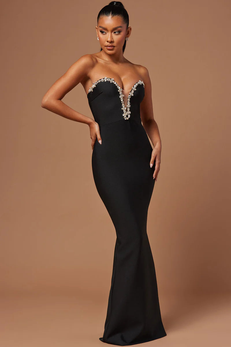 Odessa Embellished Bandage Gown