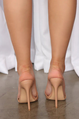 VIP Attitude Heeled Mules - Nude