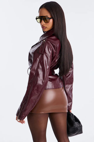 Moving On Faux Leather Moto Jacket