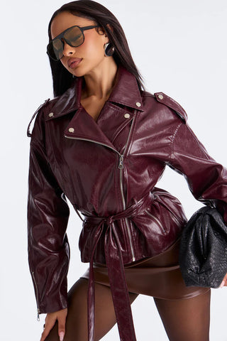 Moving On Faux Leather Moto Jacket