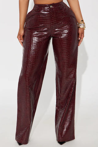 Gianna Faux Leather Straight Leg Pant