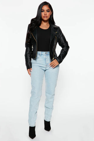 Out For A Ride Vegan Leather Moto Jacket