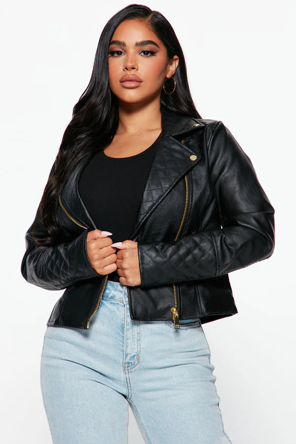 Out For A Ride Vegan Leather Moto Jacket