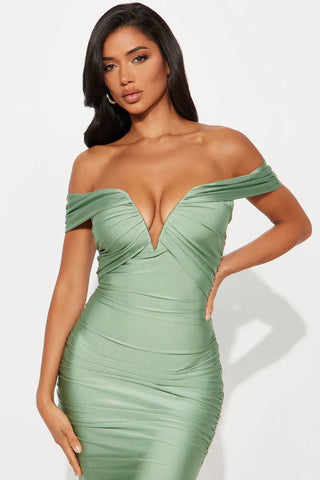 Rosalinda Off Shoulder Midi Dress