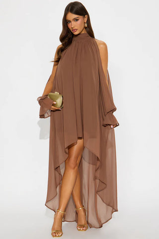 Aryal Long Sleeve Chiffon Maxi Dress