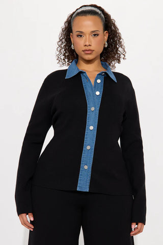 Calm And Composed Sweater Pant Set - Black