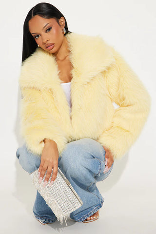 Full Of Charisma Faux Fur Cropped Coat