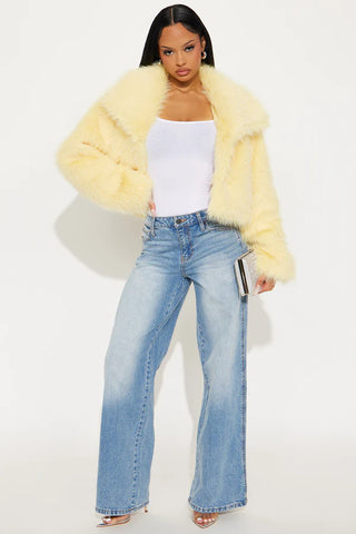 Full Of Charisma Faux Fur Cropped Coat