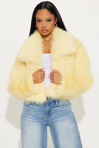 Full Of Charisma Faux Fur Cropped Coat