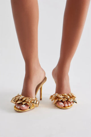Baby Hearts Stiletto Heels- Gold