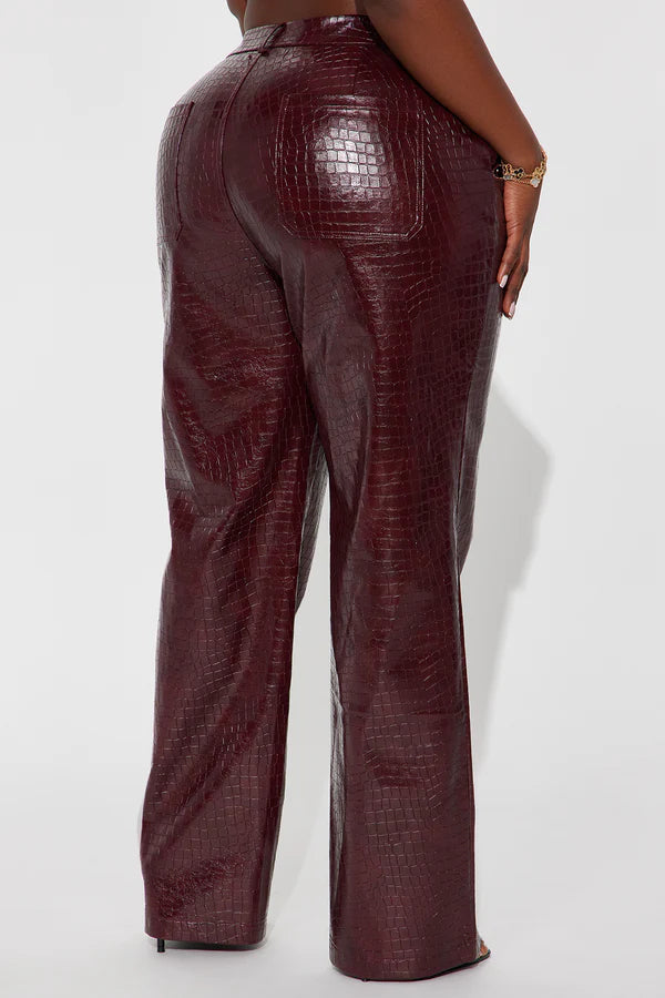 Gianna Faux Leather Straight Leg Pant