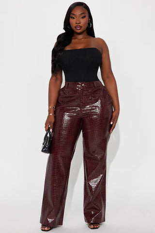 Gianna Faux Leather Straight Leg Pant