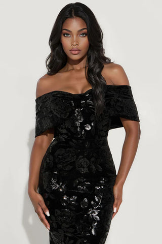 Amira Velvet Sequin Gown