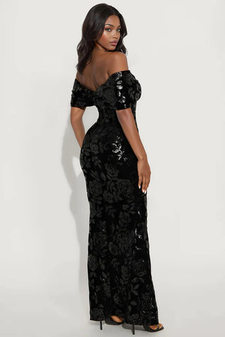 Amira Velvet Sequin Gown