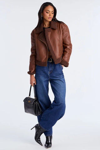 Charisma Faux Leather Shearling Jacket
