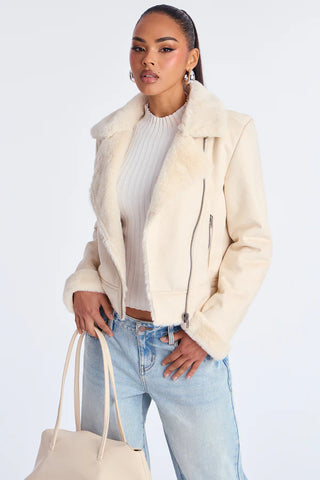Candice Faux Suede Moto Jacket