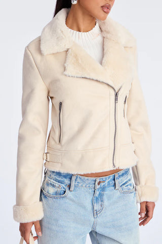 Candice Faux Suede Moto Jacket