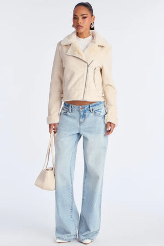 Candice Faux Suede Moto Jacket