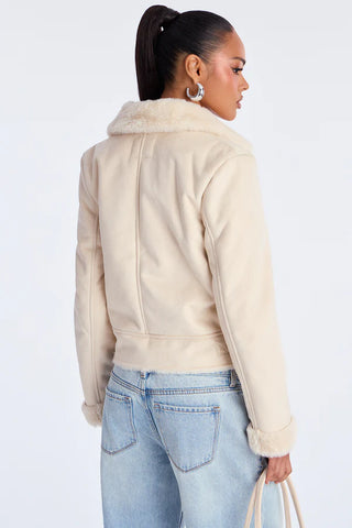 Candice Faux Suede Moto Jacket