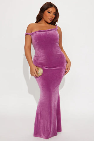 Season Of Slay Velour Gown - Black