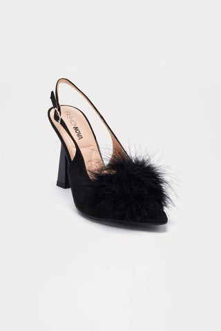Isha Faux Fur Slingback Pumps
