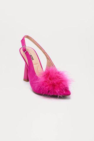 Isha Faux Fur Slingback Pumps
