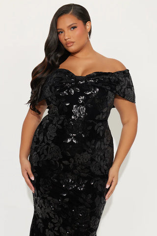 Amira Velvet Sequin Gown