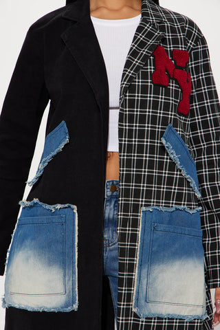 Patched Up In New York Long Blazer