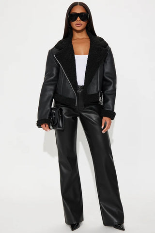 Charisma Faux Leather Shearling Jacket