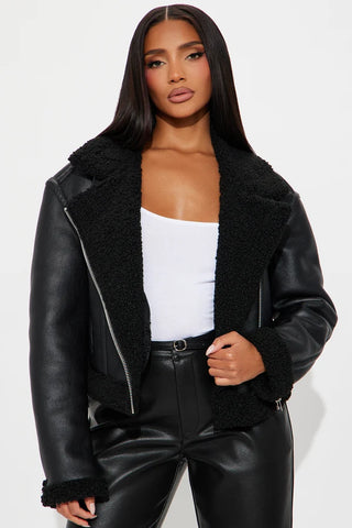 Charisma Faux Leather Shearling Jacket