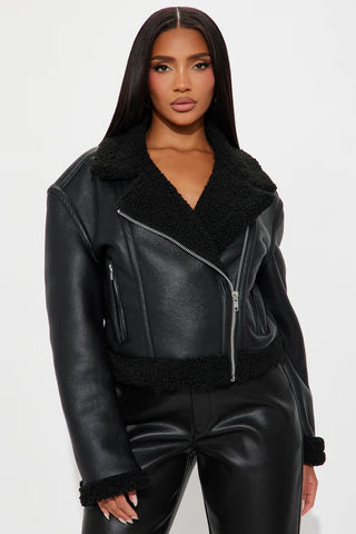 Charisma Faux Leather Shearling Jacket