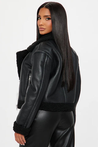 Charisma Faux Leather Shearling Jacket