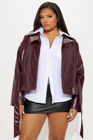 Moving On Faux Leather Moto Jacket