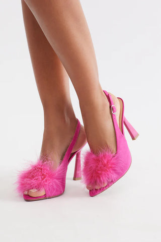 Isha Faux Fur Slingback Pumps