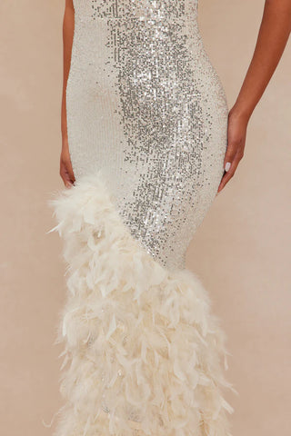 Felicity Sequin Feather Gown