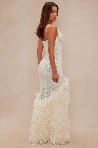 Felicity Sequin Feather Gown
