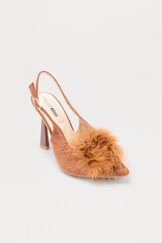 Isha Faux Fur Slingback Pumps