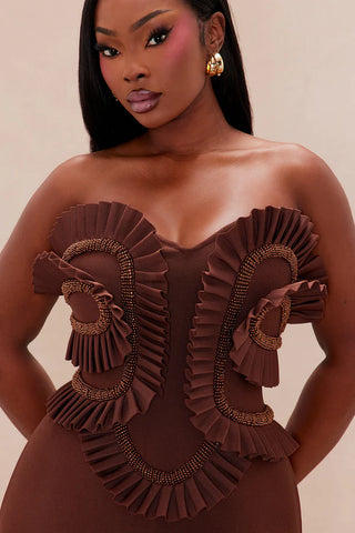 Jade Beaded Bandage Maxi Dress