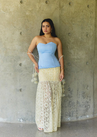 Hazel Blue Bloom Top