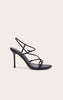 Gold Wide Fit Pu Strappy Asymmetric Buckle High Stiletto Heeled Sandals